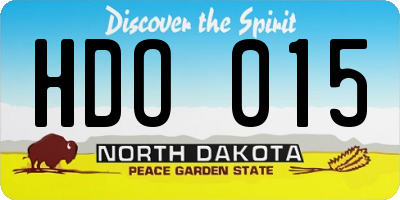 ND license plate HDO015