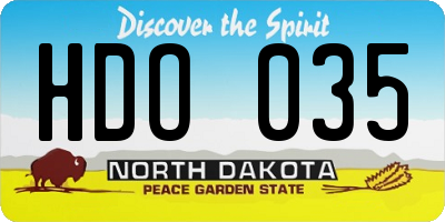 ND license plate HDO035