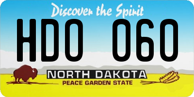 ND license plate HDO060