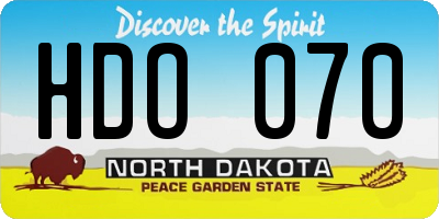 ND license plate HDO070