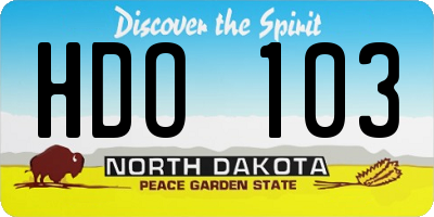 ND license plate HDO103