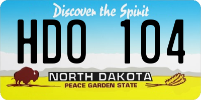 ND license plate HDO104