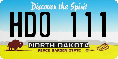 ND license plate HDO111