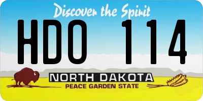 ND license plate HDO114
