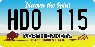 ND license plate HDO115