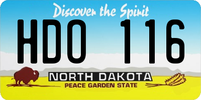 ND license plate HDO116
