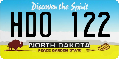 ND license plate HDO122