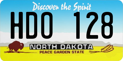 ND license plate HDO128