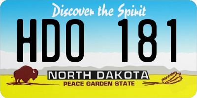 ND license plate HDO181