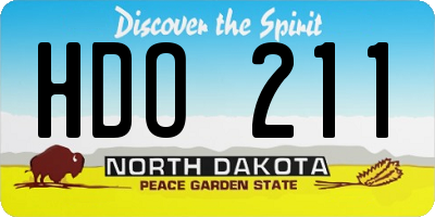ND license plate HDO211
