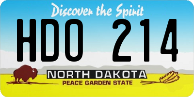 ND license plate HDO214
