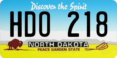 ND license plate HDO218