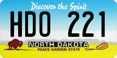 ND license plate HDO221