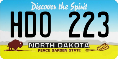 ND license plate HDO223