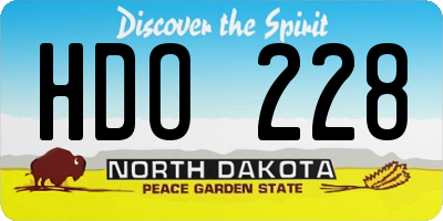 ND license plate HDO228
