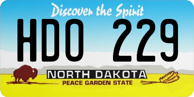 ND license plate HDO229