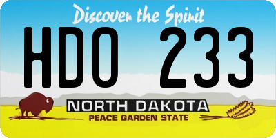 ND license plate HDO233
