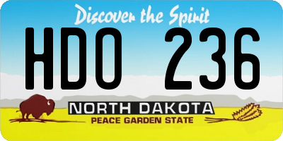 ND license plate HDO236