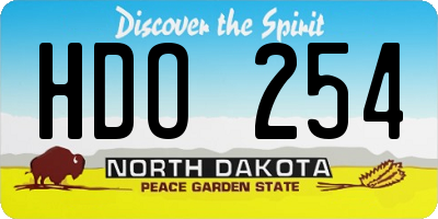 ND license plate HDO254
