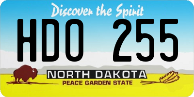 ND license plate HDO255