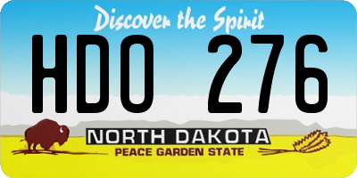 ND license plate HDO276