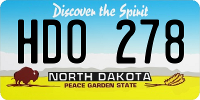 ND license plate HDO278