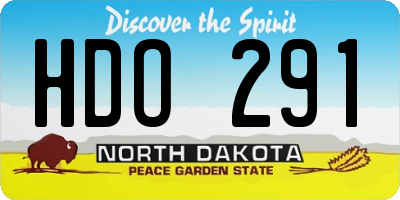 ND license plate HDO291