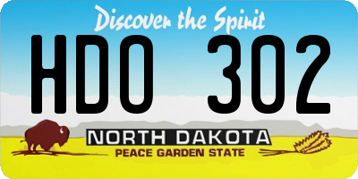 ND license plate HDO302