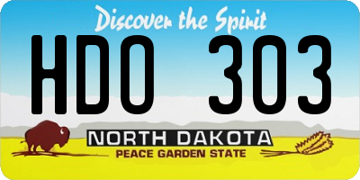 ND license plate HDO303