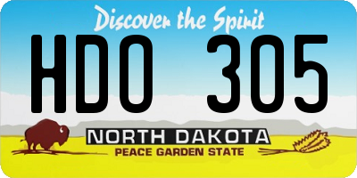 ND license plate HDO305