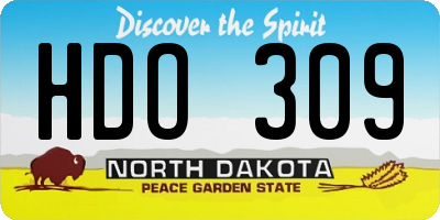 ND license plate HDO309