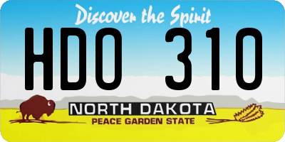 ND license plate HDO310