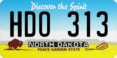 ND license plate HDO313