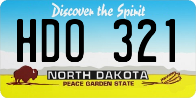 ND license plate HDO321