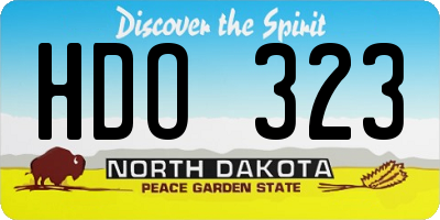 ND license plate HDO323