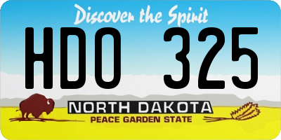 ND license plate HDO325