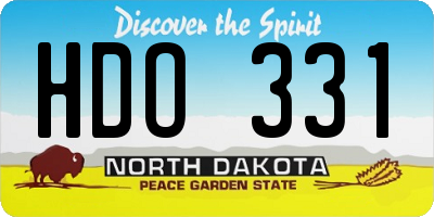 ND license plate HDO331