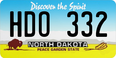ND license plate HDO332