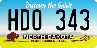 ND license plate HDO343