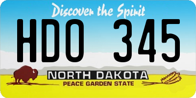 ND license plate HDO345