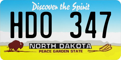 ND license plate HDO347