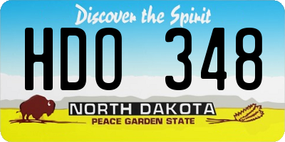 ND license plate HDO348
