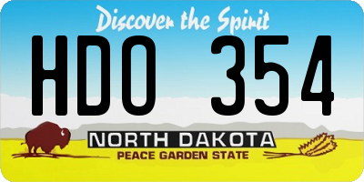ND license plate HDO354
