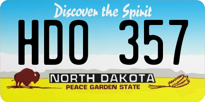 ND license plate HDO357