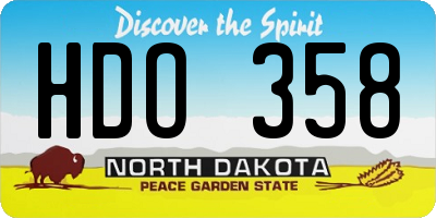 ND license plate HDO358