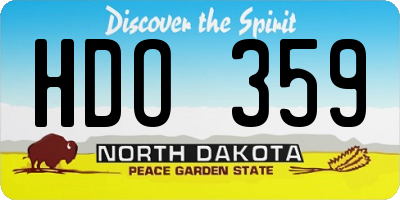 ND license plate HDO359