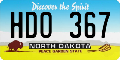 ND license plate HDO367