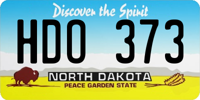 ND license plate HDO373