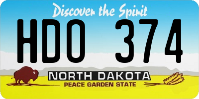 ND license plate HDO374