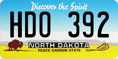 ND license plate HDO392